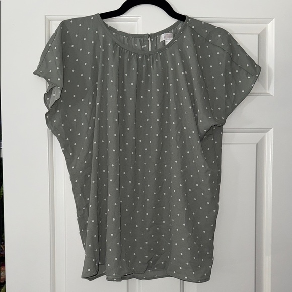 Nordstrom Rack Tops - Chic Gray Polka Dot Blouse